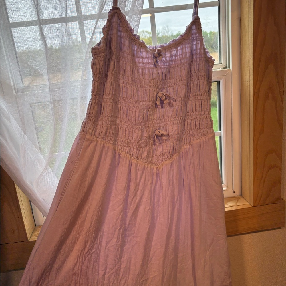 Lilac Sleeveless Dress with Bow Accents
